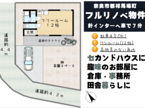 【フルリノベ物件 ワンルーム平屋建て】針インター車で7分～奈良市都祁馬場町～