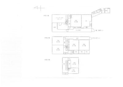 本邸　部屋の位置図（現況優先）(間取)