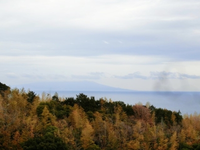 バルコニーより　伊豆大島です
