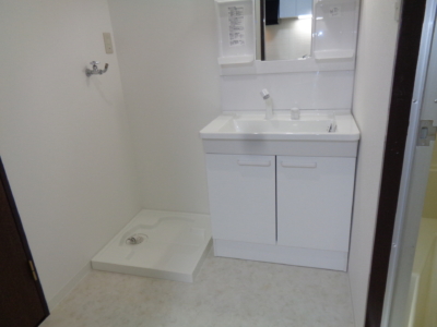 洗面所、洗面台取替え済み