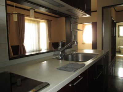 キッチンからリビング方向を見る(キッチン)