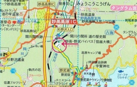 高速道まで１０分 観光案内図